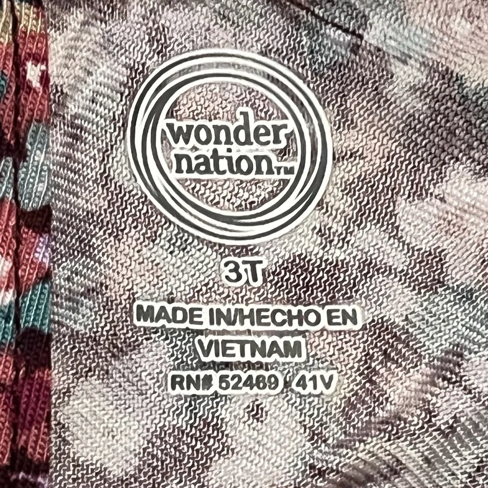 Wonder Nation Toddler Girls 3T Maroon Floral Smocked‎ Dress NWT